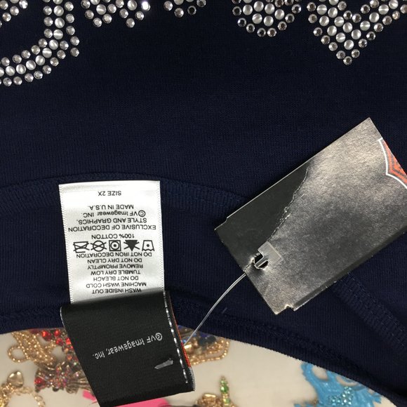 Harley Davidson Large Navy Tank Top W Silver Studs NWT  42 Bust 30 long  Har2 - Picture 5 of 12